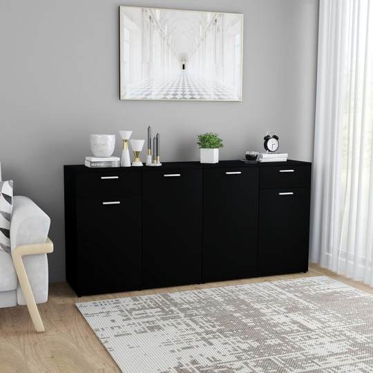 vidaXL Senkki musta 160x36x75 cm lastulevy
