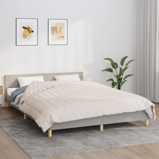 vidaXL Painopeitto vaalea kerma 220x235 cm 15 kg kangas