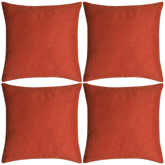 vidaXL Tyynynpäällinen Pellavatyylinen Terrakotta 4kpl 50 x 50 cm