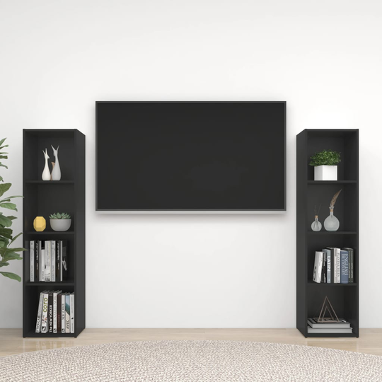 vidaXL TV-tasot 2 kpl musta 142,5x35x36,5 cm lastulevy
