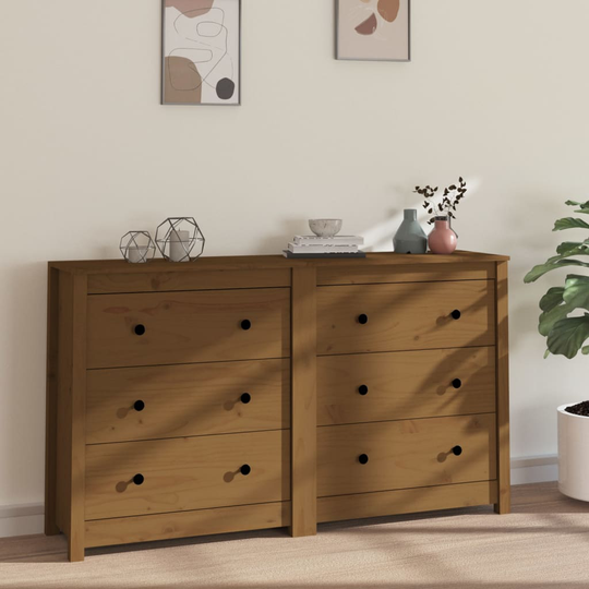 vidaXL Senkki hunajanruskea 140x35x80 cm täysi mänty