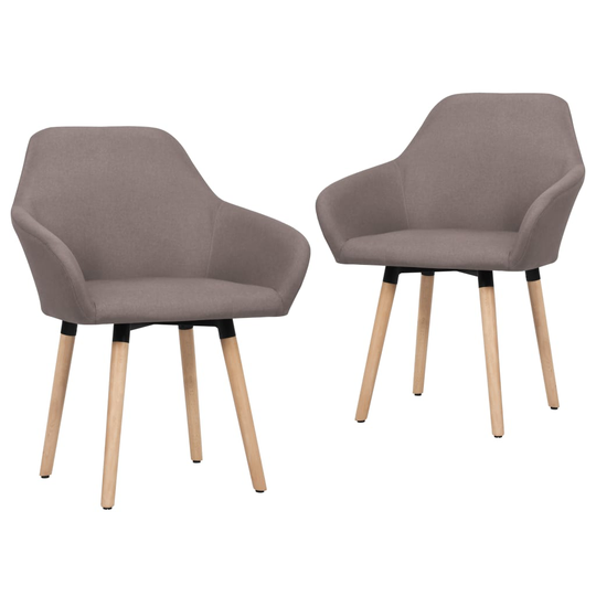 331497 vidaXL Dining Chairs 2 pcs Taupe Fabric (UK/IE/FI/NO/DE/FR/NL only)