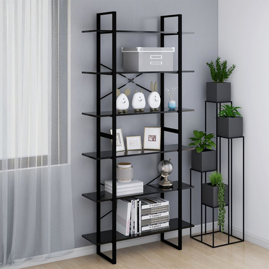 vidaXL Korkea kaappi musta 100x30x210 cm lastulevy