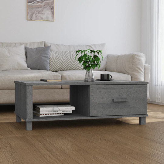 vidaXL Sohvapöytä HAMAR tummanharmaa 100x55x35 cm täysi mänty