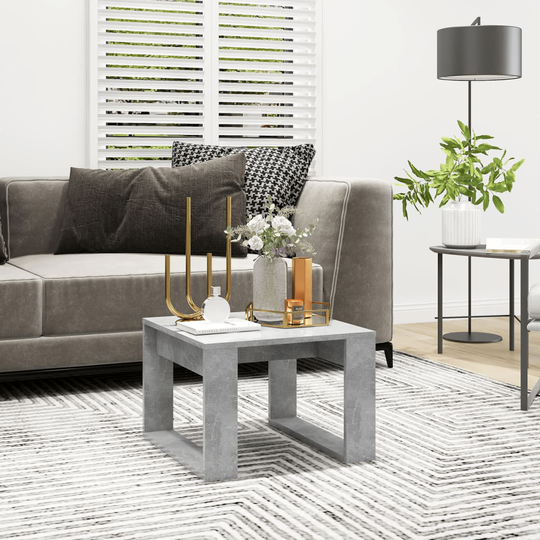 vidaXL Sivupöytä betoninharmaa 50x50x35 cm lastulevy