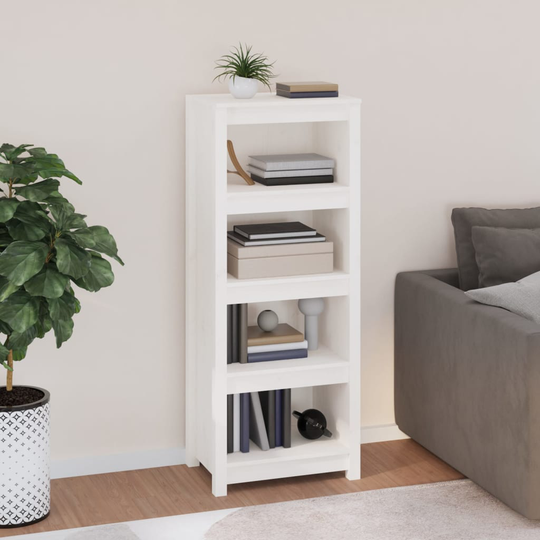 vidaXL Kirjahylly valkoinen 50x35x125,5 cm täysi mänty