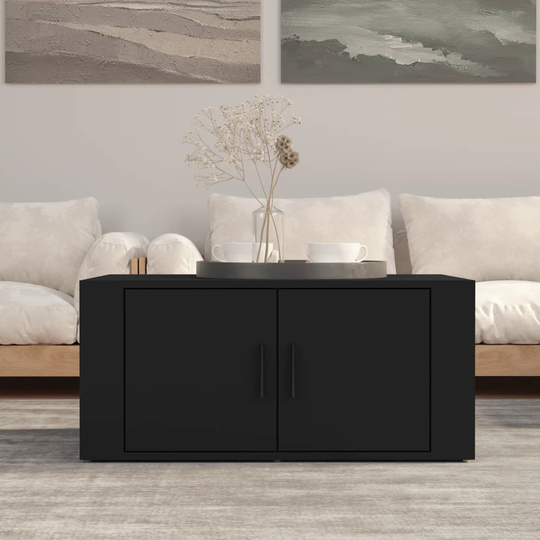 vidaXL Sohvapöytä musta 80x50x36 cm tekninen puu