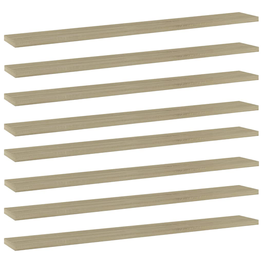 vidaXL Kirjahyllytasot 8 kpl Sonoma-tammi 80x10x1,5 cm lastulevy