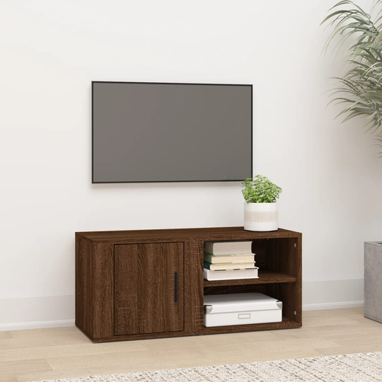 vidaXL TV-taso ruskea tammi 80x31,5x36 cm tekninen puu