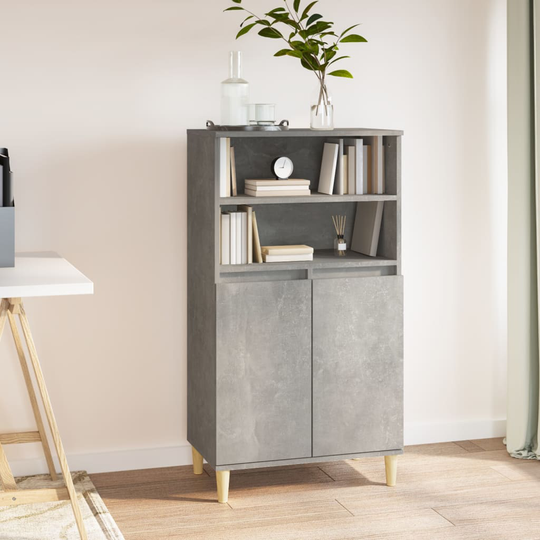 vidaXL Kaappi betoninharmaa 60x36x110 cm tekninen puu