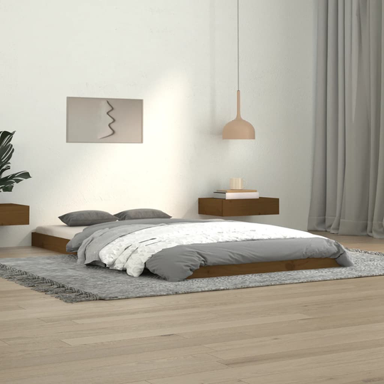 vidaXL Sängynrunko hunajanruskea 100x200 cm täysi mänty