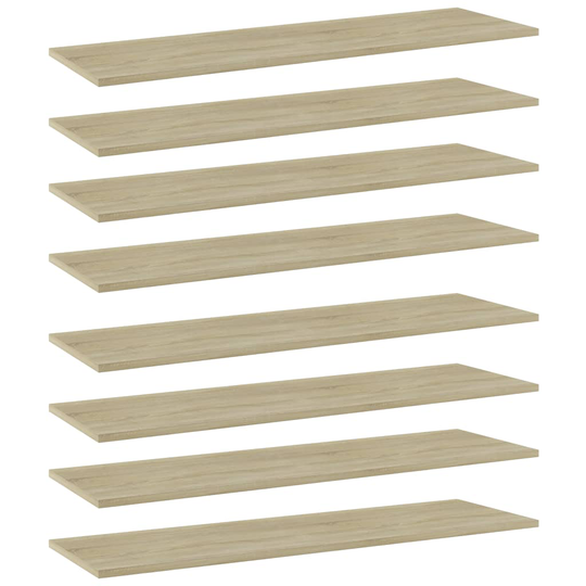vidaXL Kirjahyllytasot 8 kpl Sonoma tammi 100x30x1,5 cm lastulevy