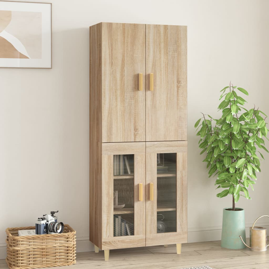 vidaXL Kaappi Sonoma tammi 69,5x34x180 cm tekninen puu