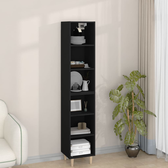 vidaXL Kaappi musta 34,5x32,5x180 cm tekninen puu