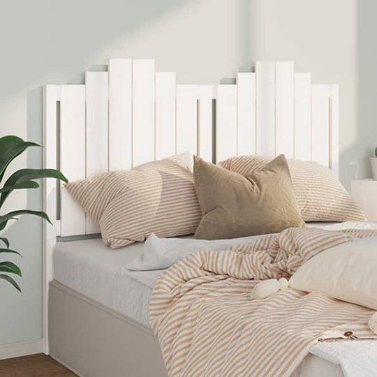 vidaXL Sängynpääty valkoinen 146x4x110 cm täysi mänty