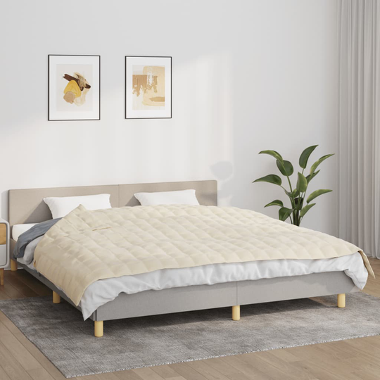 vidaXL Painopeitto vaalea kerma 155x220 cm 11 kg kangas