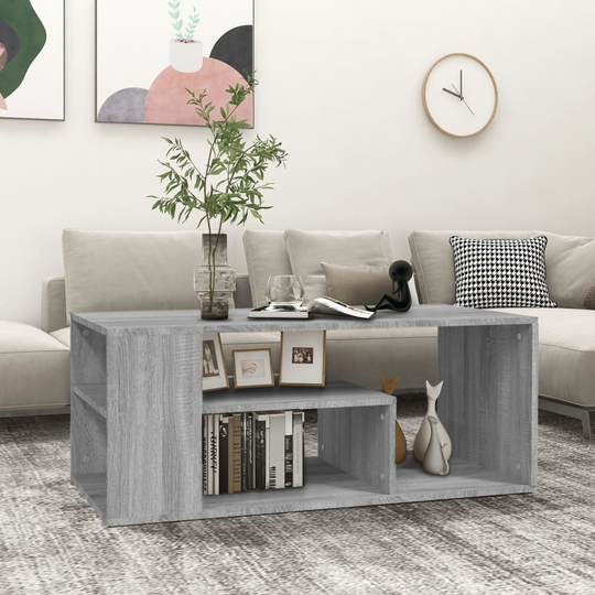 vidaXL Sohvapöytä harmaa Sonoma 100x50x40 cm tekninen puu