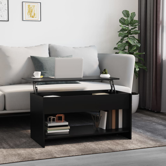 vidaXL Sohvapöytä musta 102x50x52,5 cm tekninen puu