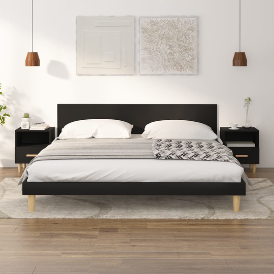 vidaXL Yöpöydät 2 kpl musta 40x35x47 cm
