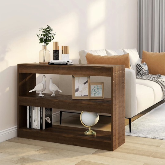 vidaXL Kirjahylly/tilanjakaja ruskea tammi 100x30x72 cm