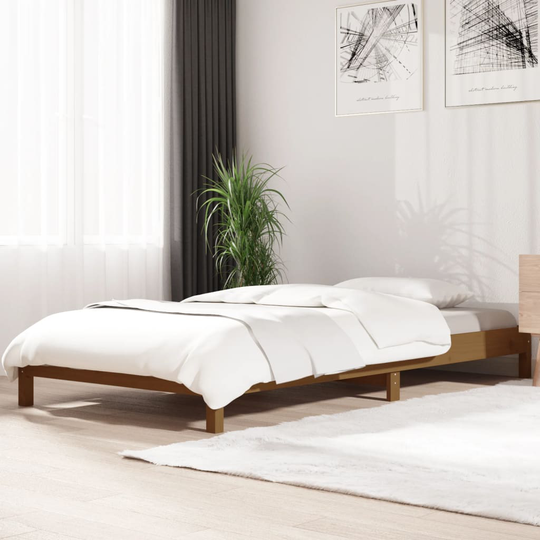 vidaXL Pinottava sänky hunajanruskea 75x190 cm täysi mänty