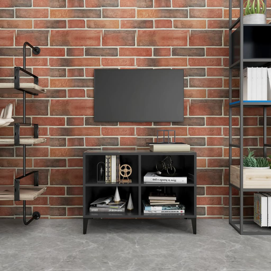 vidaXL TV-taso metallijaloilla harmaa 69,5x30x50 cm