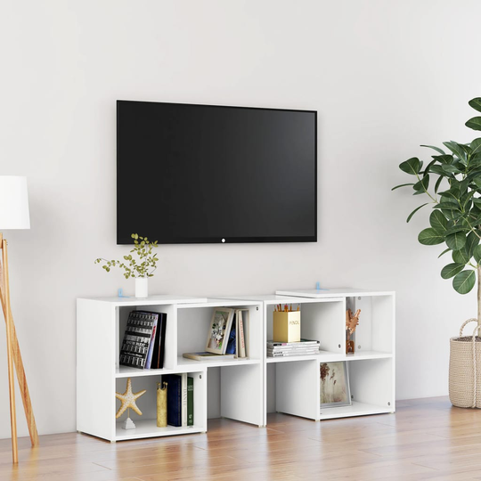 vidaXL TV-taso valkoinen 104x30x52 cm lastulevy