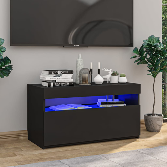 vidaXL TV-taso LED-valoilla musta 75x35x40 cm