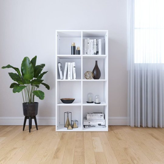 vidaXL Kirjahylly/senkki valkoinen 66x30x130 cm lastulevy