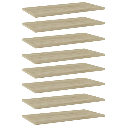vidaXL Kirjahyllytasot 8 kpl Sonoma tammi 60x30x1,5 cm lastulevy