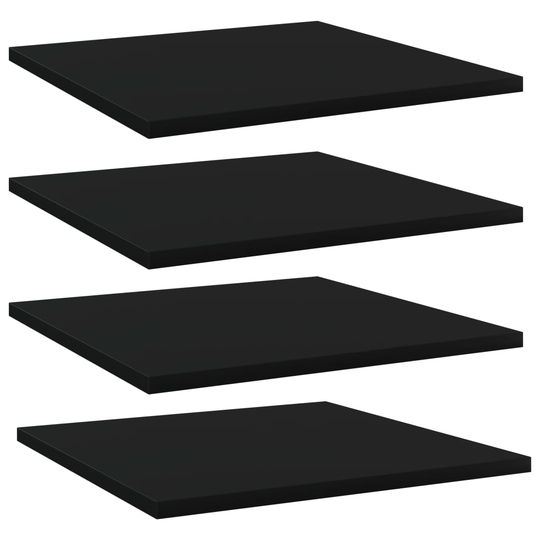 vidaXL Kirjahyllytasot 4 kpl musta 40x40x1,5 cm lastulevy