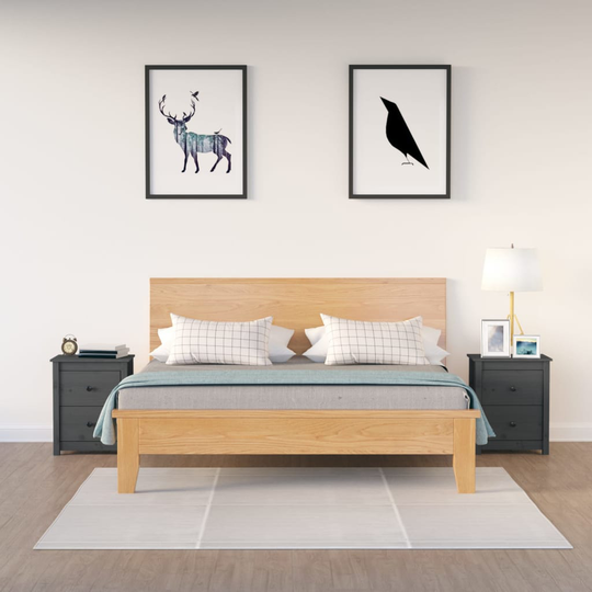 vidaXL Yöpöydät 2 kpl harmaa 50x35x61,5 cm täysi mänty