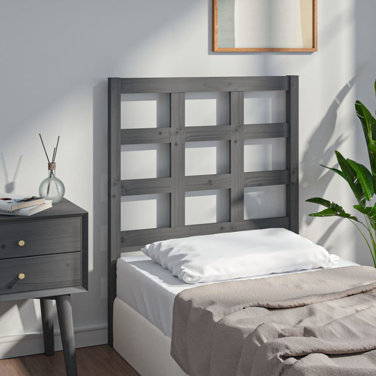 vidaXL Sängynpääty harmaa 80,5x4x100 cm täysi mänty