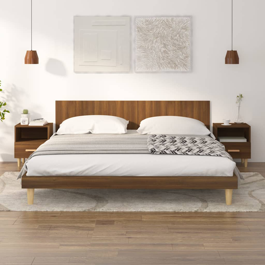 vidaXL Yöpöydät 2 kpl ruskea tammi 40x35x47 cm