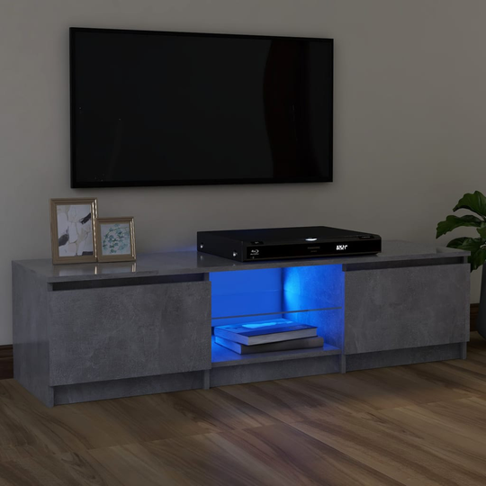 vidaXL TV-taso LED-valoilla betoninharmaa 120x30x35,5 cm