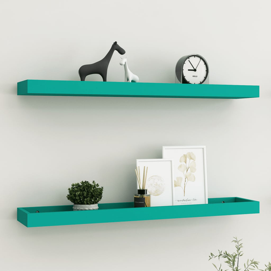 vidaXL Loggia seinähyllyt 2 kpl sininen 80x15x4 cm MDF