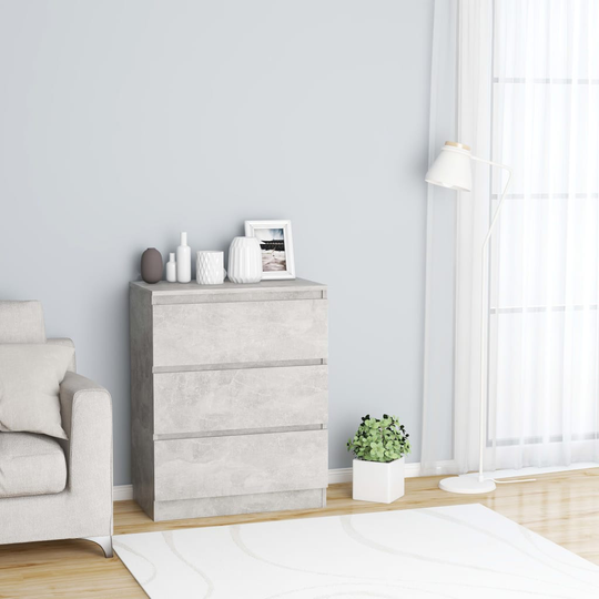 vidaXL Senkki betoninharmaa 60x35x76 cm tekninen puu