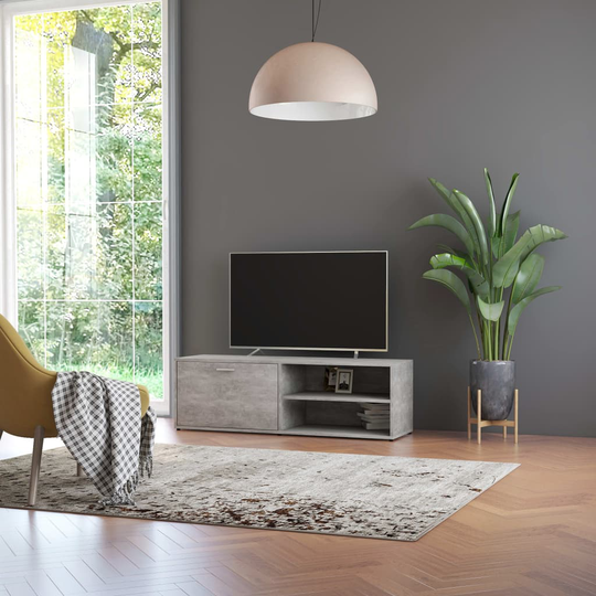 vidaXL TV-taso betoninharmaa 120x34x37 cm lastulevy