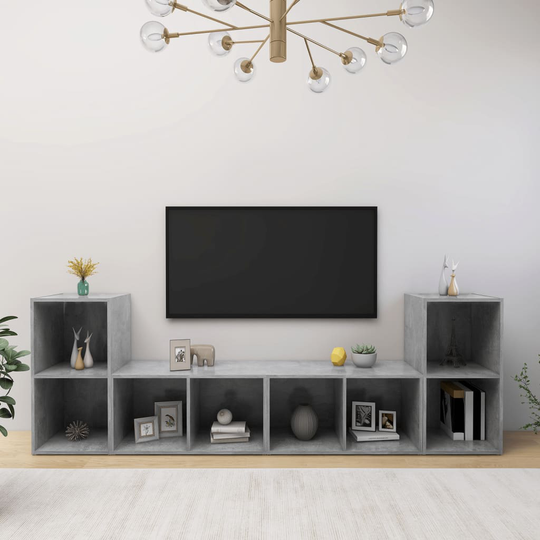 vidaXL TV-tasot 4 kpl betoninharmaa 72x35x36,5 cm lastulevy