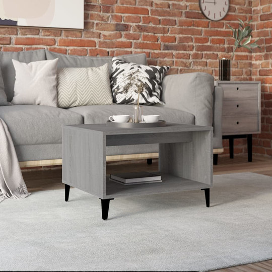 vidaXL Sohvapöytä harmaa Sonoma 60x50x40 cm tekninen puu