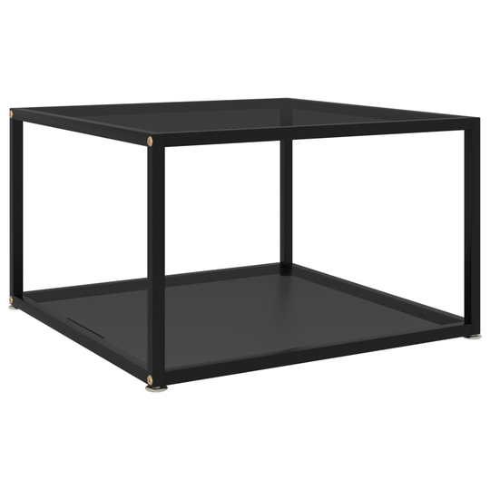 vidaXL Sohvapöytä musta 60x60x35 cm karkaistu lasi