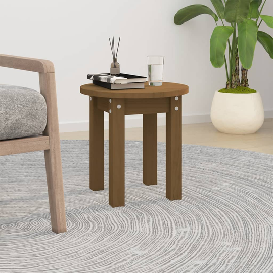 vidaXL Sohvapöytä hunajanruskea Ø 35x35 cm täysi mänty