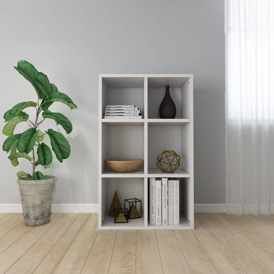 vidaXL Kirjahylly/senkki korkeakiilto valkoinen 66x30x97,8 cm lastulevy