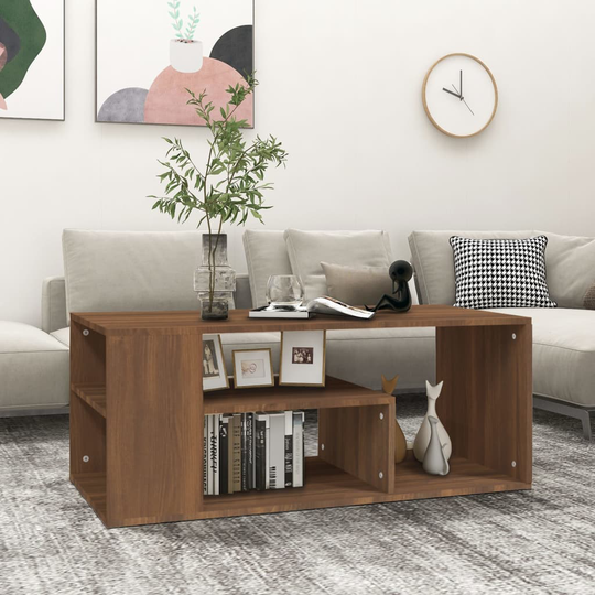 vidaXL Sohvapöytä ruskea tammi 100x50x40 cm tekninen puu