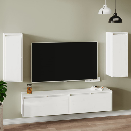 vidaXL Seinäkaapit 2 kpl valkoinen 30x30x80 cm täysi mänty