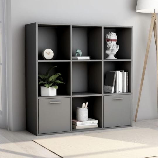 vidaXL Kirjahylly harmaa 98x30x98 cm lastulevy