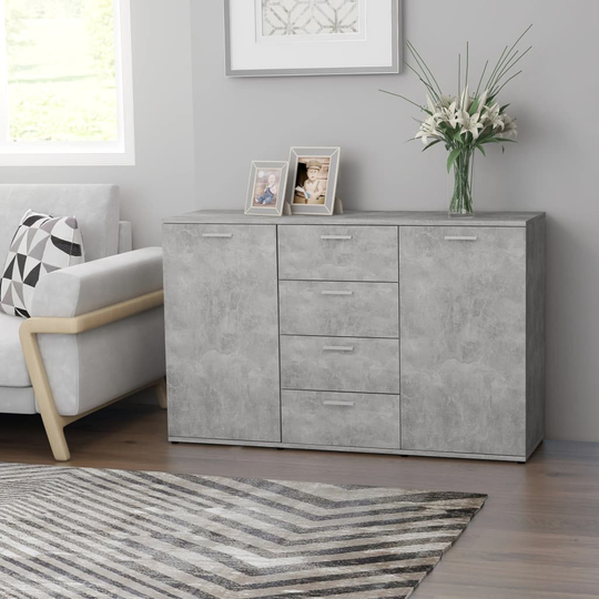 vidaXL Senkki betoninharmaa 120x35,5x75 cm lastulevy