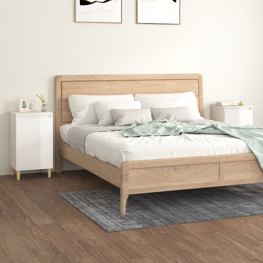 vidaXL Yöpöydät 2 kpl korkeakiilto valkoinen 40x35x70 cm tekninen puu