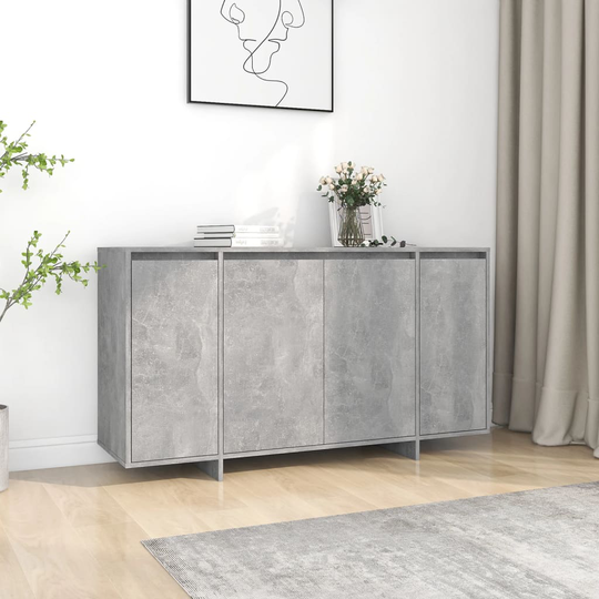 vidaXL Senkki betoninharmaa 135x41x75 cm lastulevy
