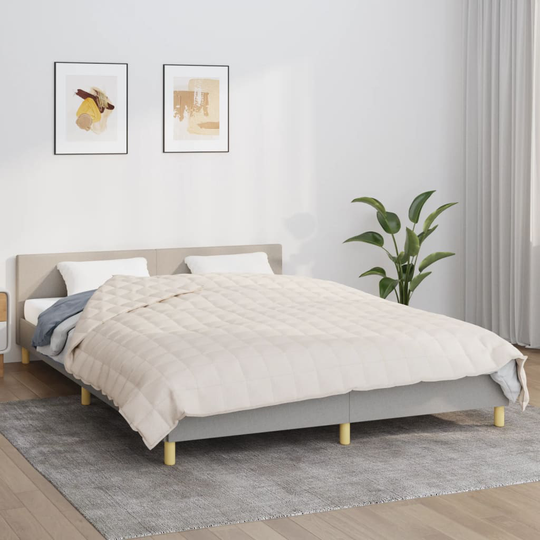 vidaXL Painopeitto vaalea kerma 220x235 cm 11 kg kangas